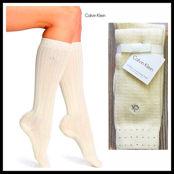 Calvin Klein Accessories - CK CALVIN KLEIN LUXE CRYSTAL TALL BOOT SOCKS